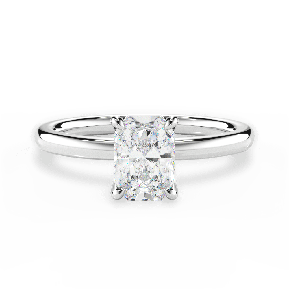 14kt White Gold/18kt White Gold/Platinum/radiant/top