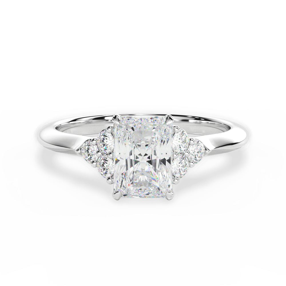 14kt White Gold/18kt White Gold/Platinum/radiant/top