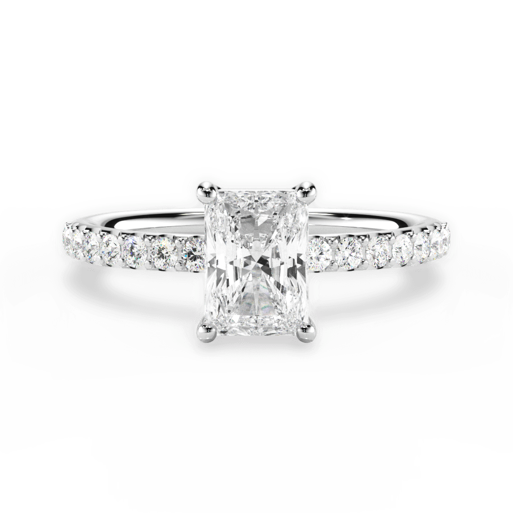 14kt White Gold/18kt White Gold/Platinum/radiant/top