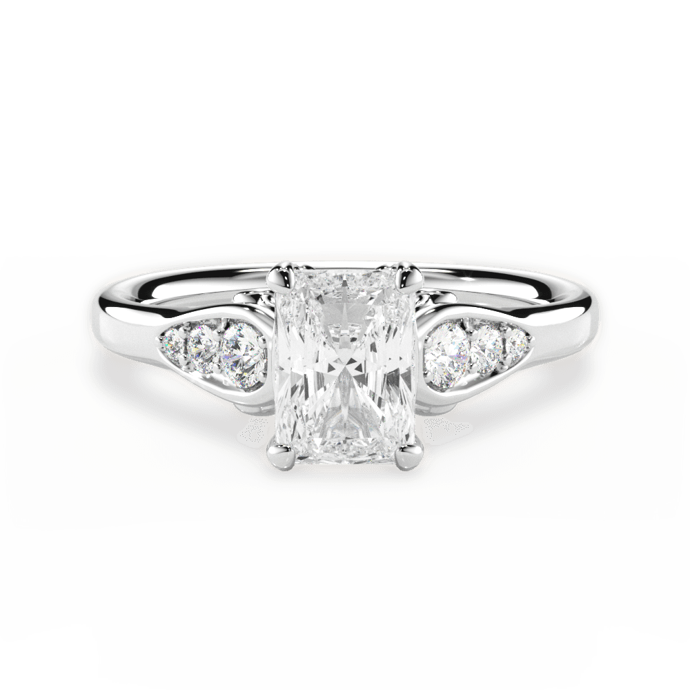 14kt White Gold/18kt White Gold/Platinum/radiant/top