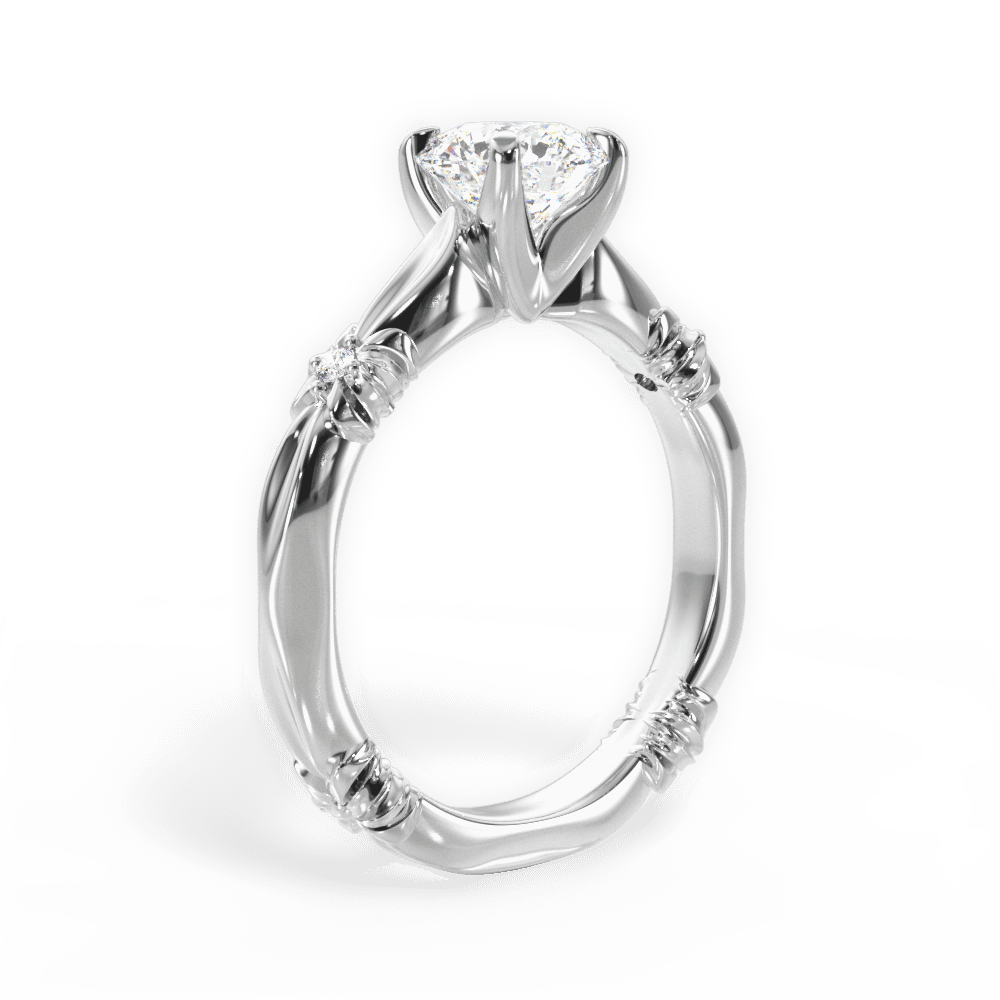 14kt White Gold/18kt White Gold/Platinum/round/front