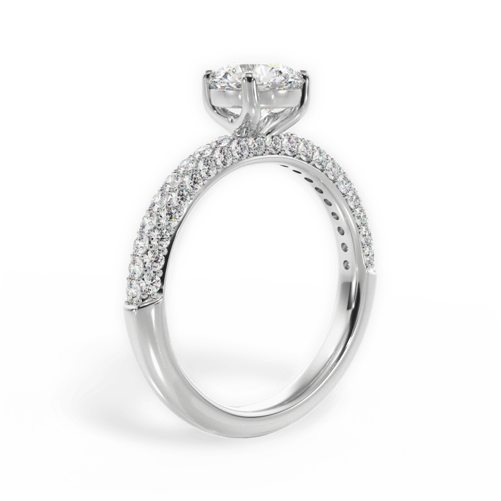 14kt White Gold/18kt White Gold/Platinum/round/front