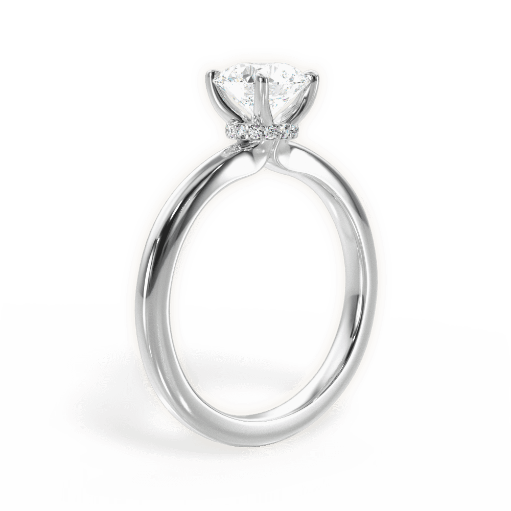 14kt White Gold/18kt White Gold/Platinum/round/front