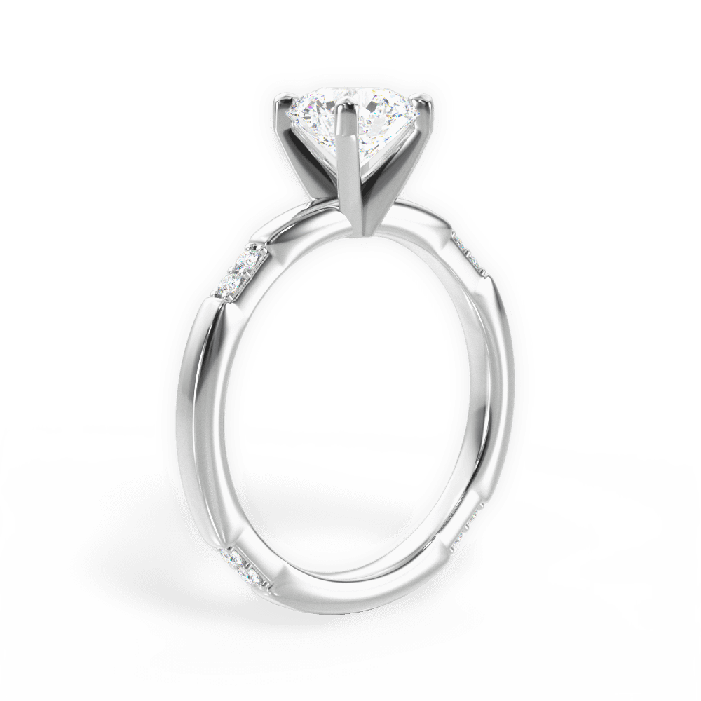 14kt White Gold/18kt White Gold/Platinum/round/front