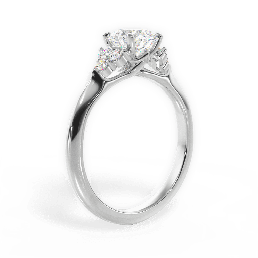 14kt White Gold/18kt White Gold/Platinum/round/front