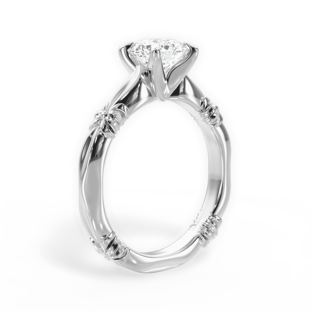 14kt White Gold/18kt White Gold/Platinum/round/front