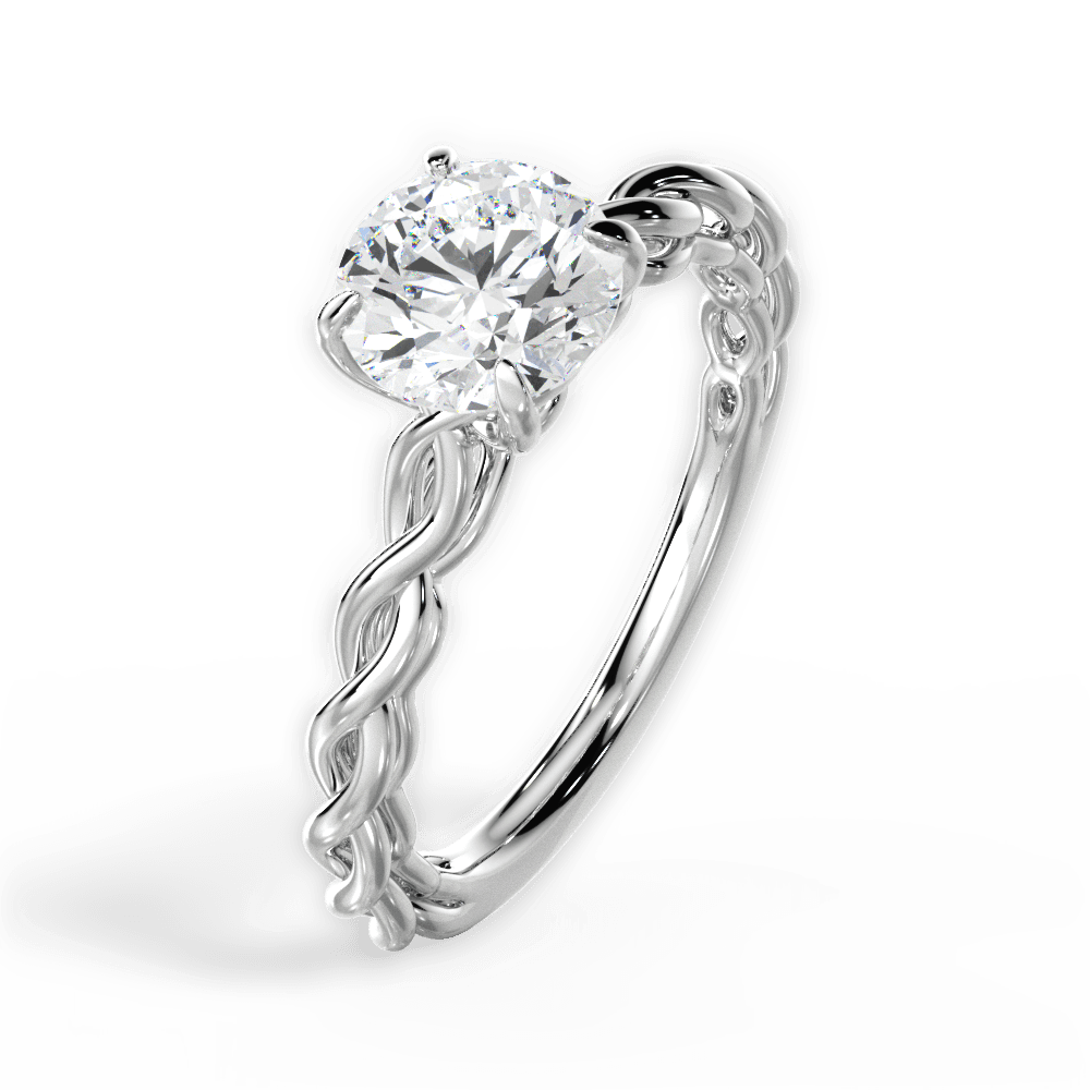 14kt White Gold/18kt White Gold/Platinum/round/perspective