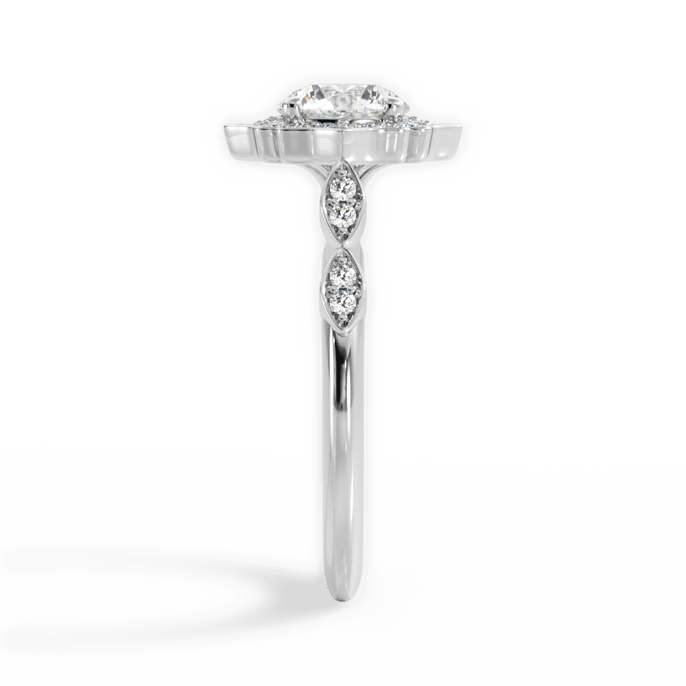 14kt White Gold/18kt White Gold/Platinum/round/perspective