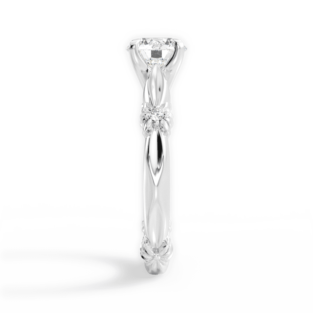 14kt White Gold/18kt White Gold/Platinum/round/perspective