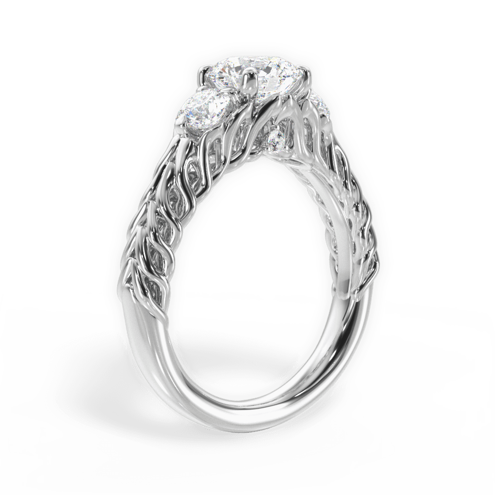 14kt White Gold/18kt White Gold/Platinum/round/perspective