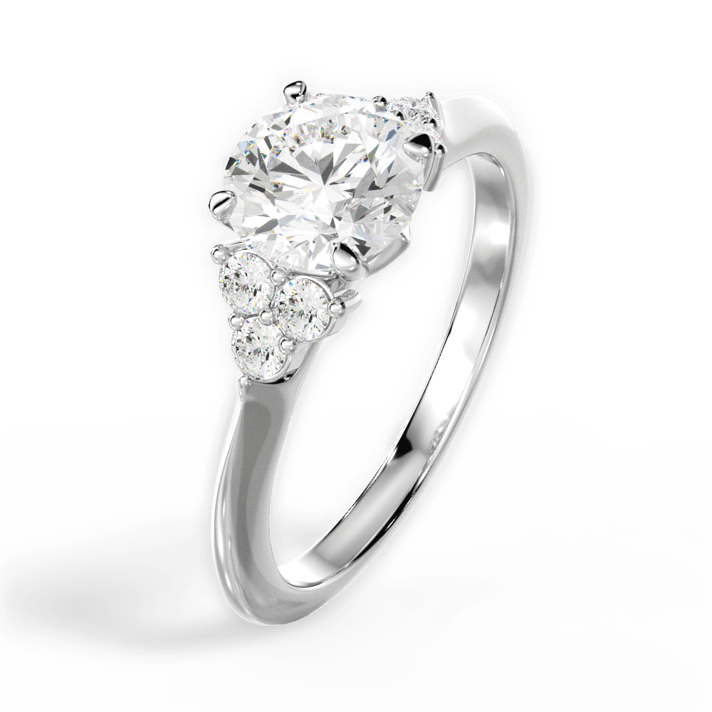 14kt White Gold/18kt White Gold/Platinum/round/perspective