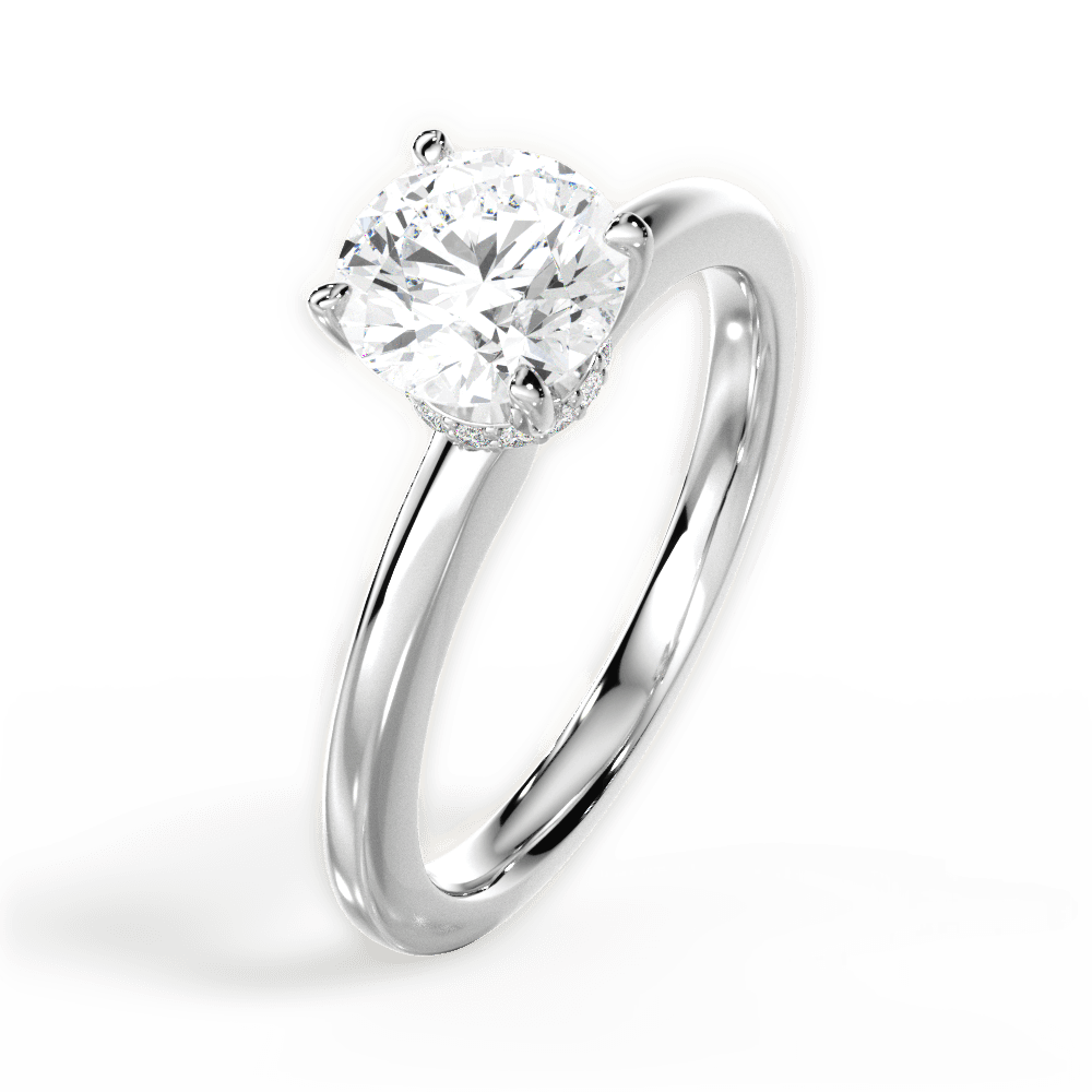 14kt White Gold/18kt White Gold/Platinum/round/side