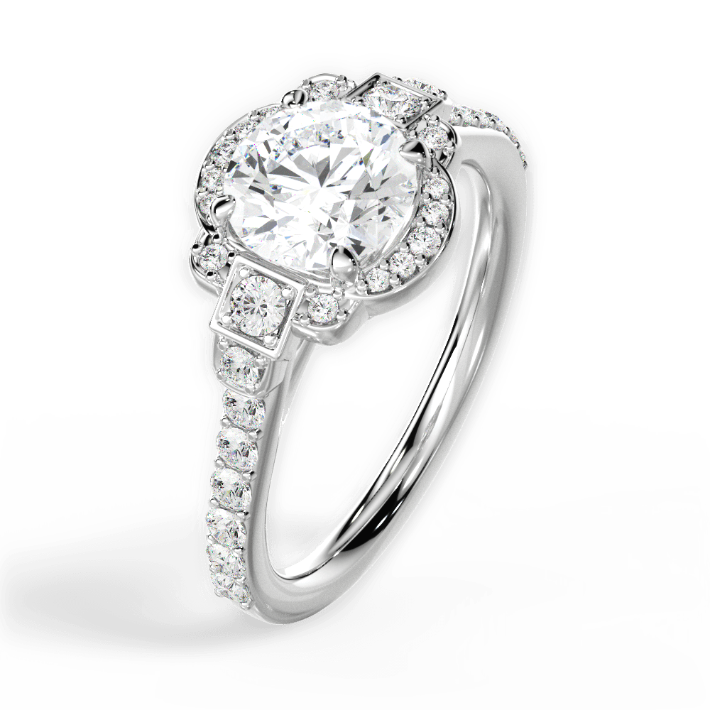 14kt White Gold/18kt White Gold/Platinum/round/side