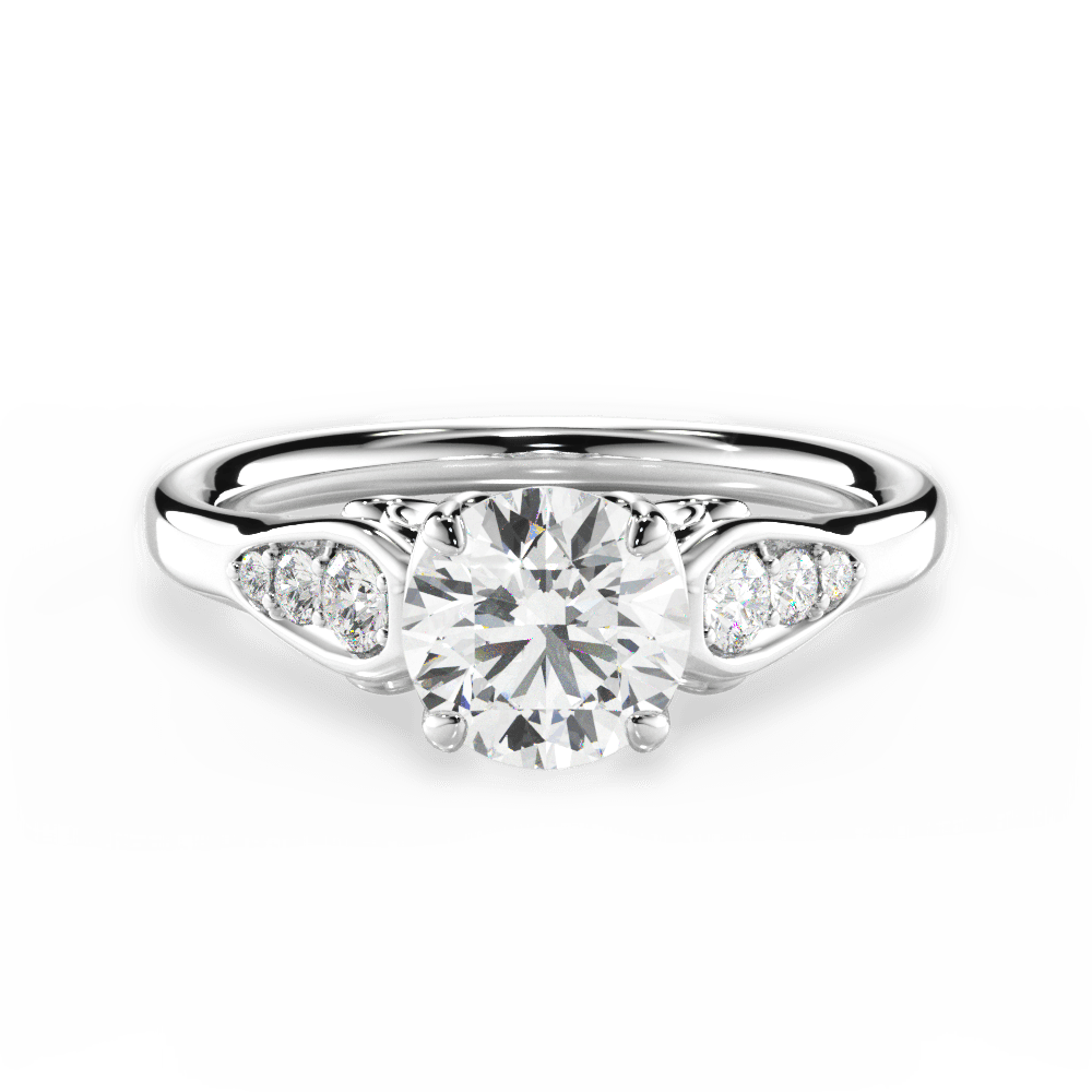 14kt White Gold/18kt White Gold/Platinum/round/top