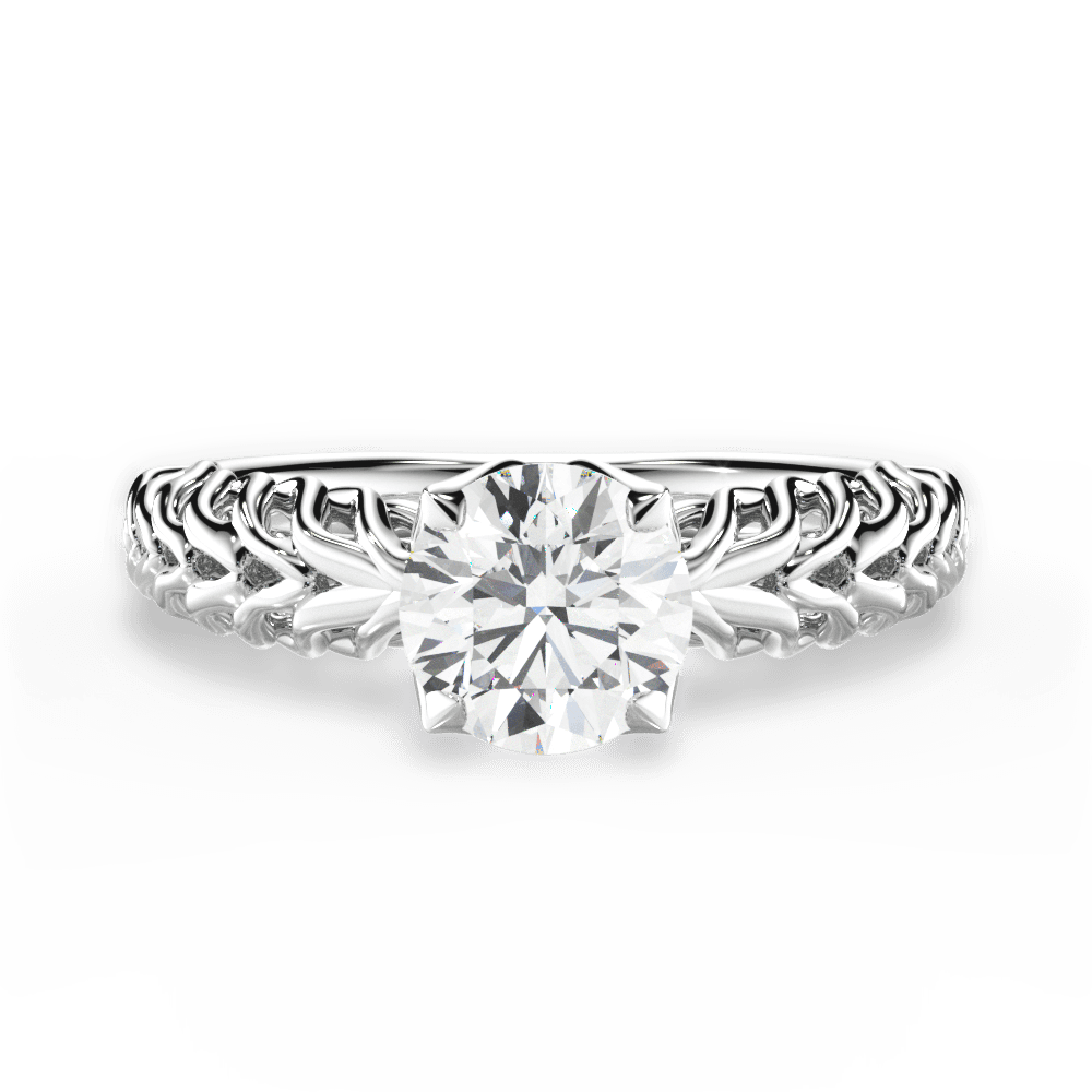 14kt White Gold/18kt White Gold/Platinum/round/top