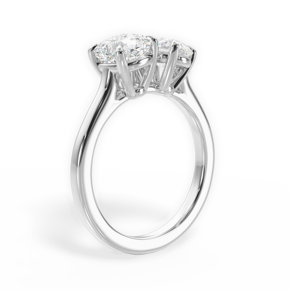 14kt White Gold/18kt White Gold/Platinum/pear/front