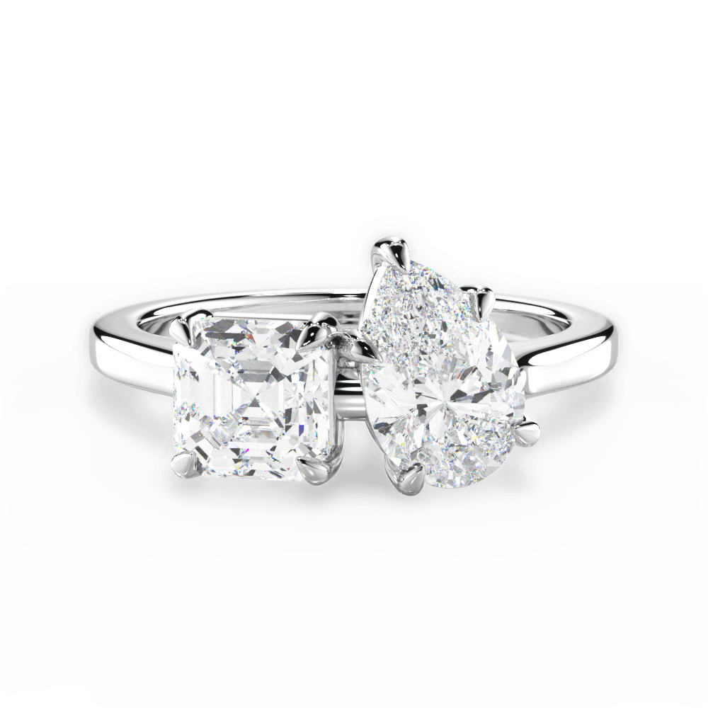 14kt White Gold/18kt White Gold/Platinum/pear/top