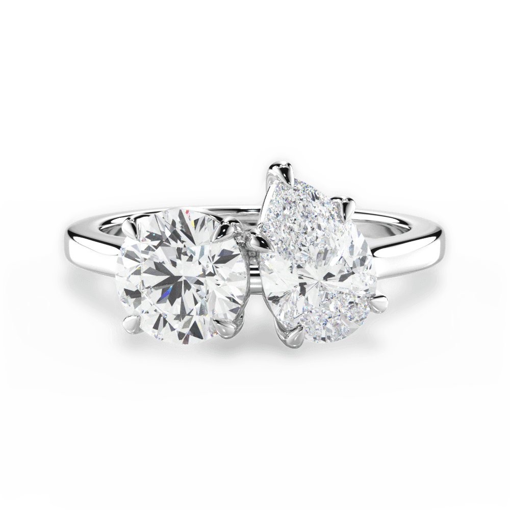 14kt White Gold/18kt White Gold/Platinum/pear/top