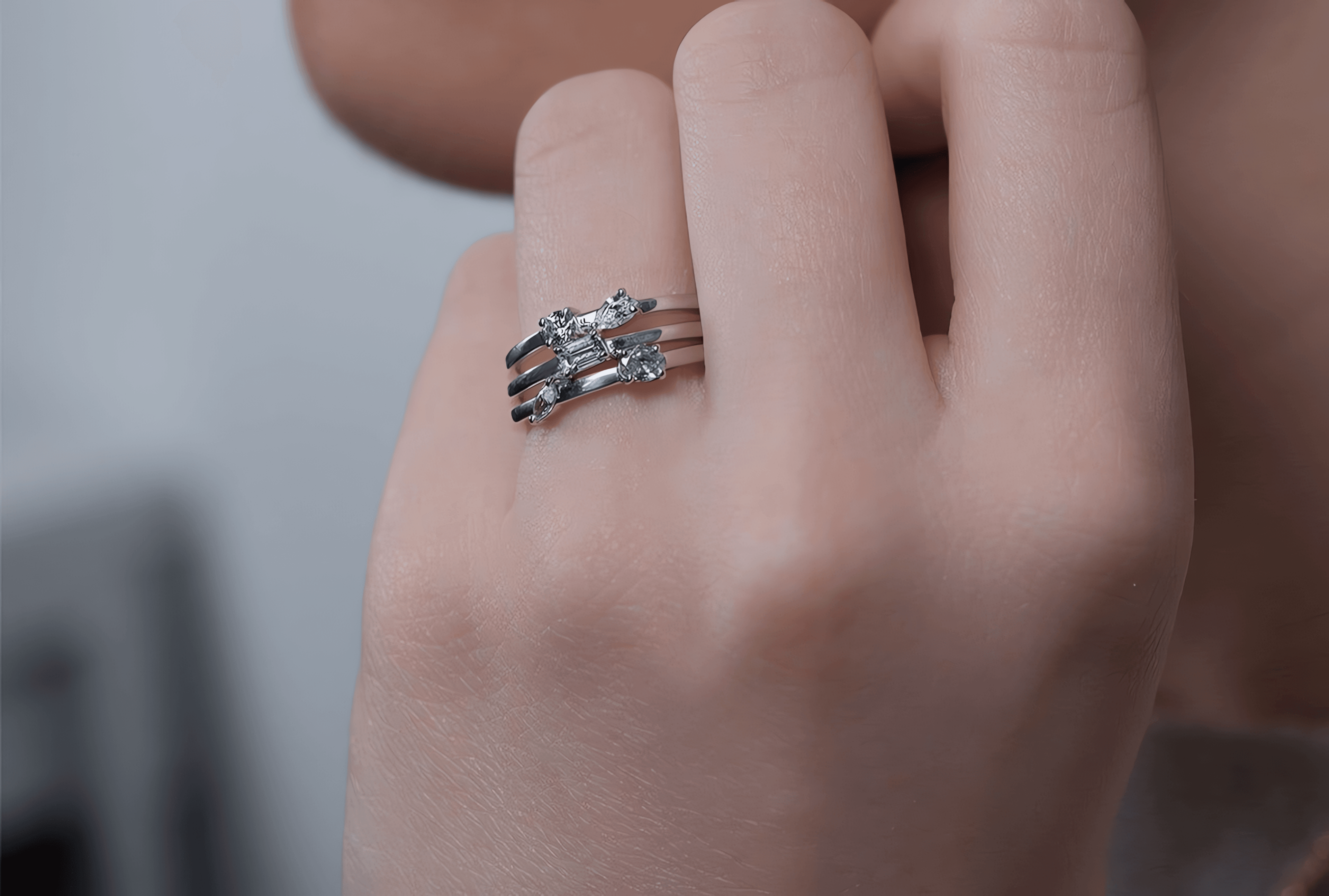 14kt white gold/18kt white gold/18kt yellow gold/18kt rose gold/platinum/earth grown/lab grown/on model