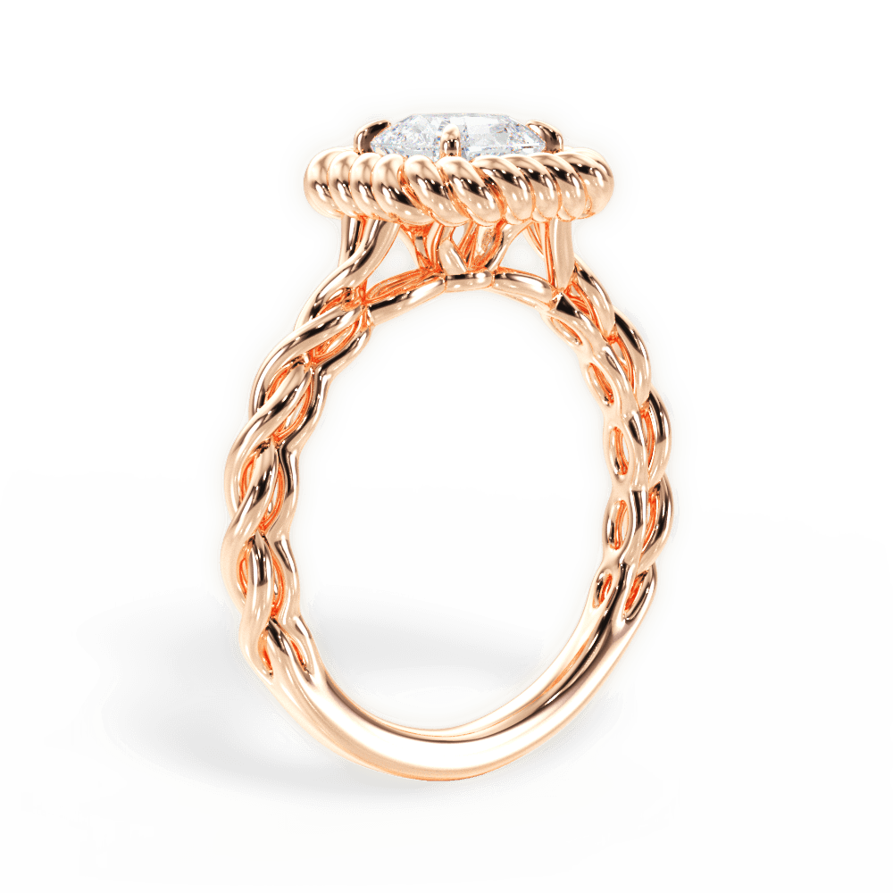 14kt Rose Gold/18kt Rose Gold/asscher/front