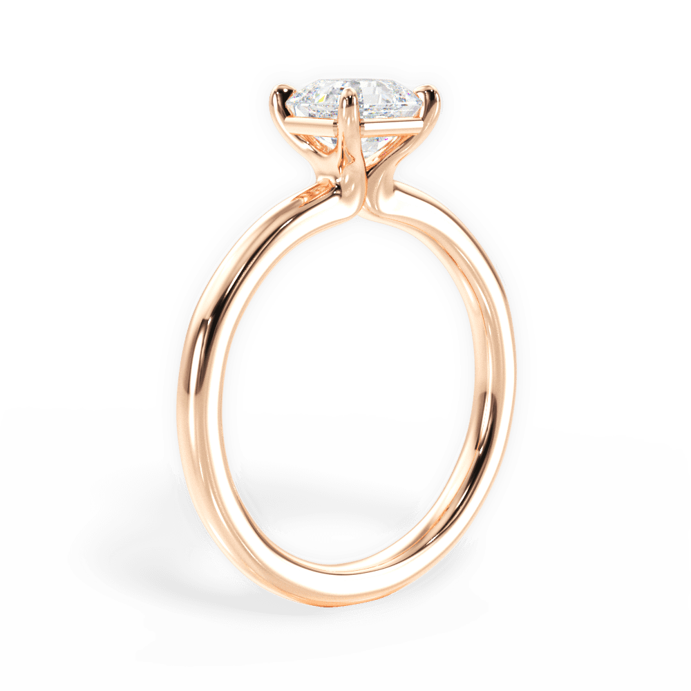 14kt Rose Gold/18kt Rose Gold/asscher/front