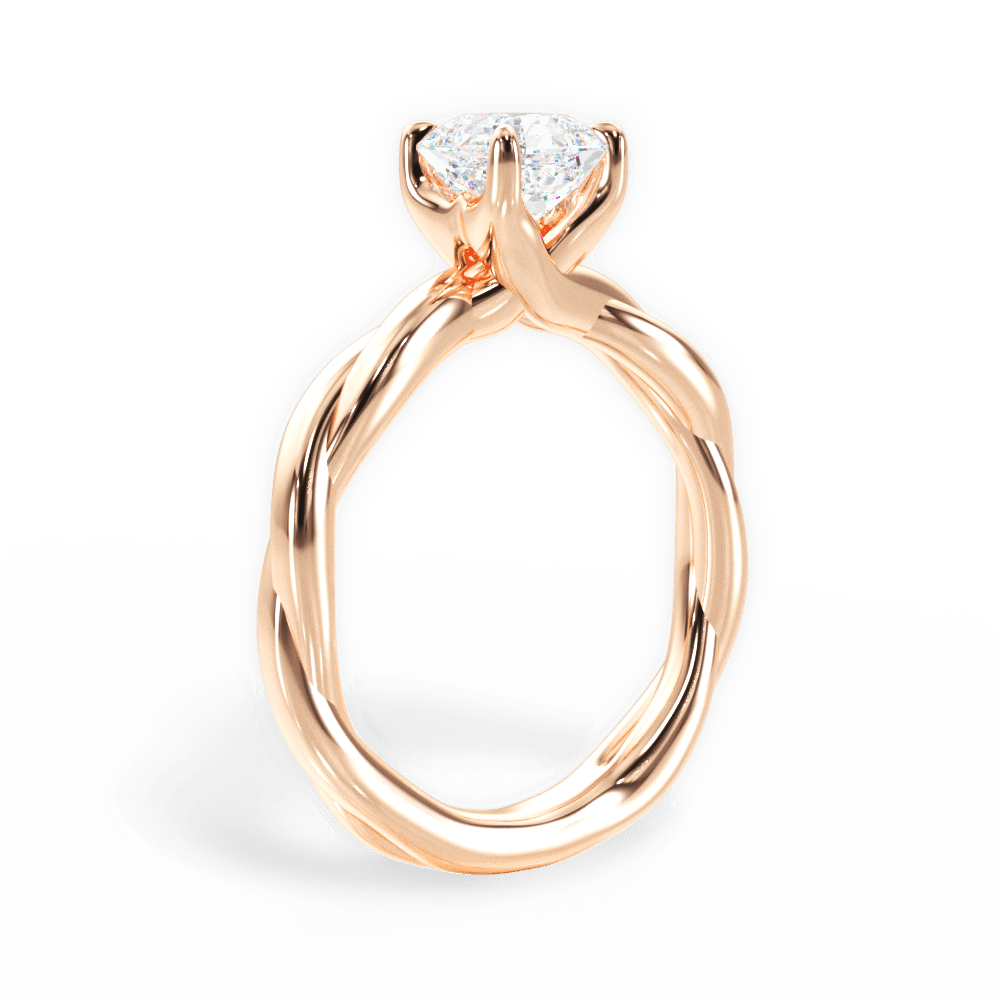 14kt Rose Gold/18kt Rose Gold/asscher/front