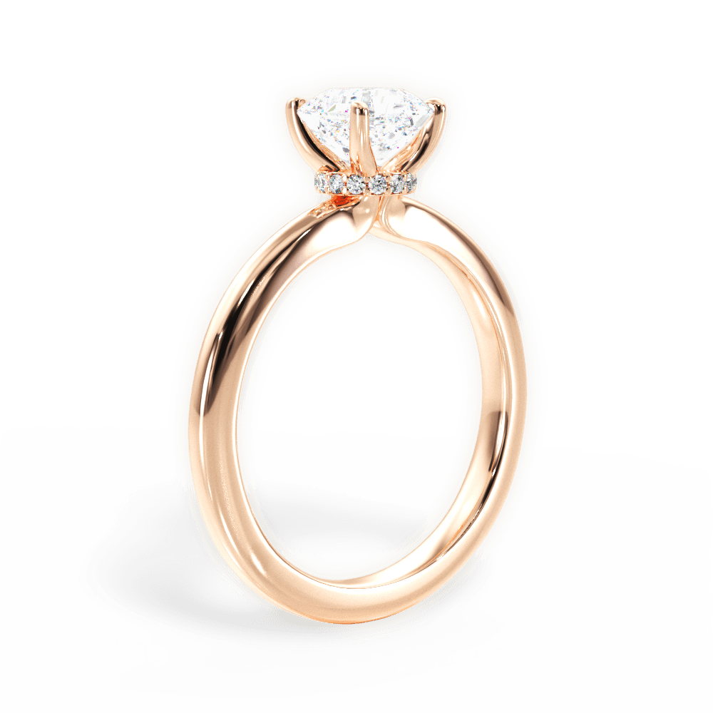 14kt Rose Gold/18kt Rose Gold/asscher/front