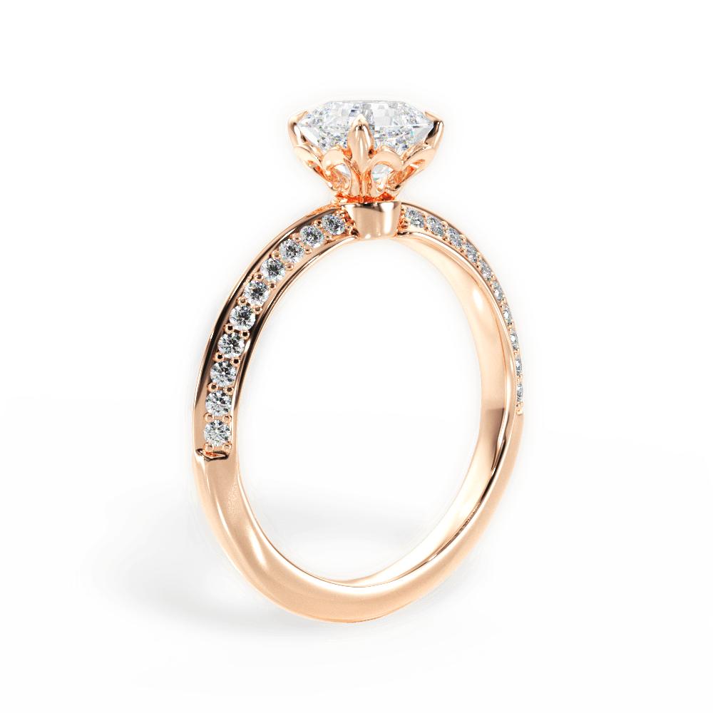 14kt Rose Gold/18kt Rose Gold/asscher/front