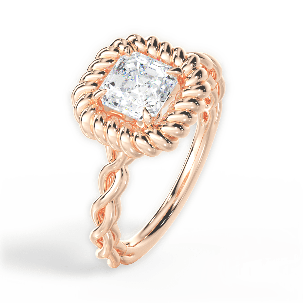 14kt Rose Gold/18kt Rose Gold/asscher/perspective