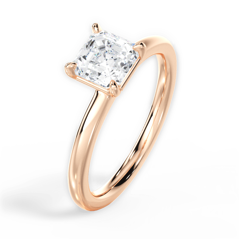 14kt Rose Gold/18kt Rose Gold/asscher/perspective