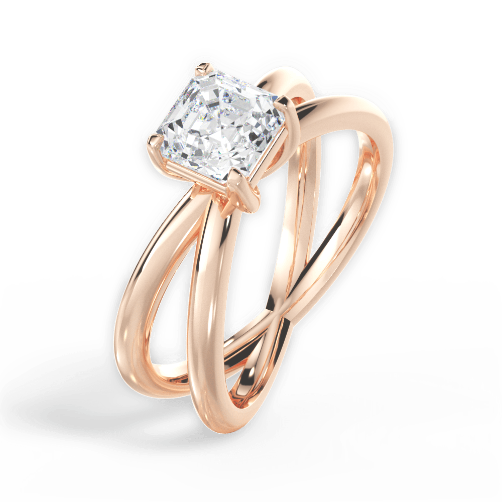 14kt Rose Gold/18kt Rose Gold/asscher/perspective