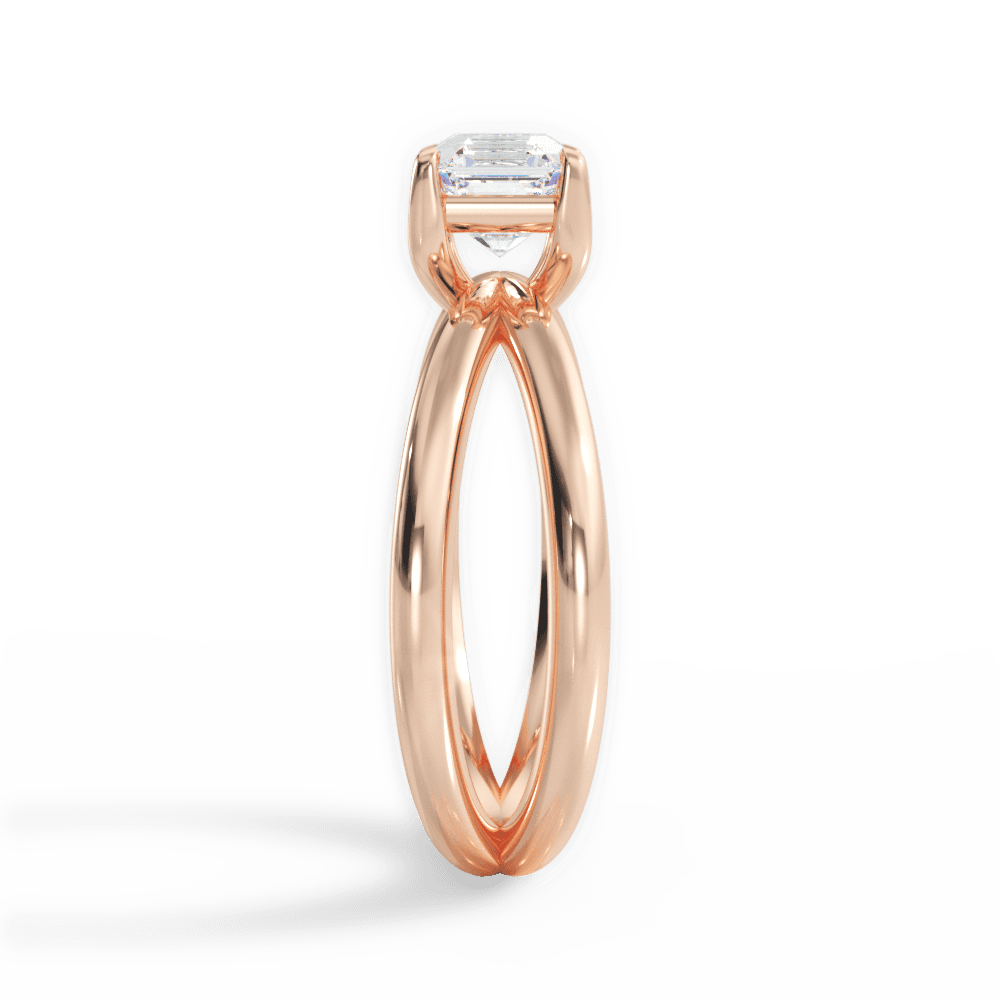 14kt Rose Gold/18kt Rose Gold/asscher/side