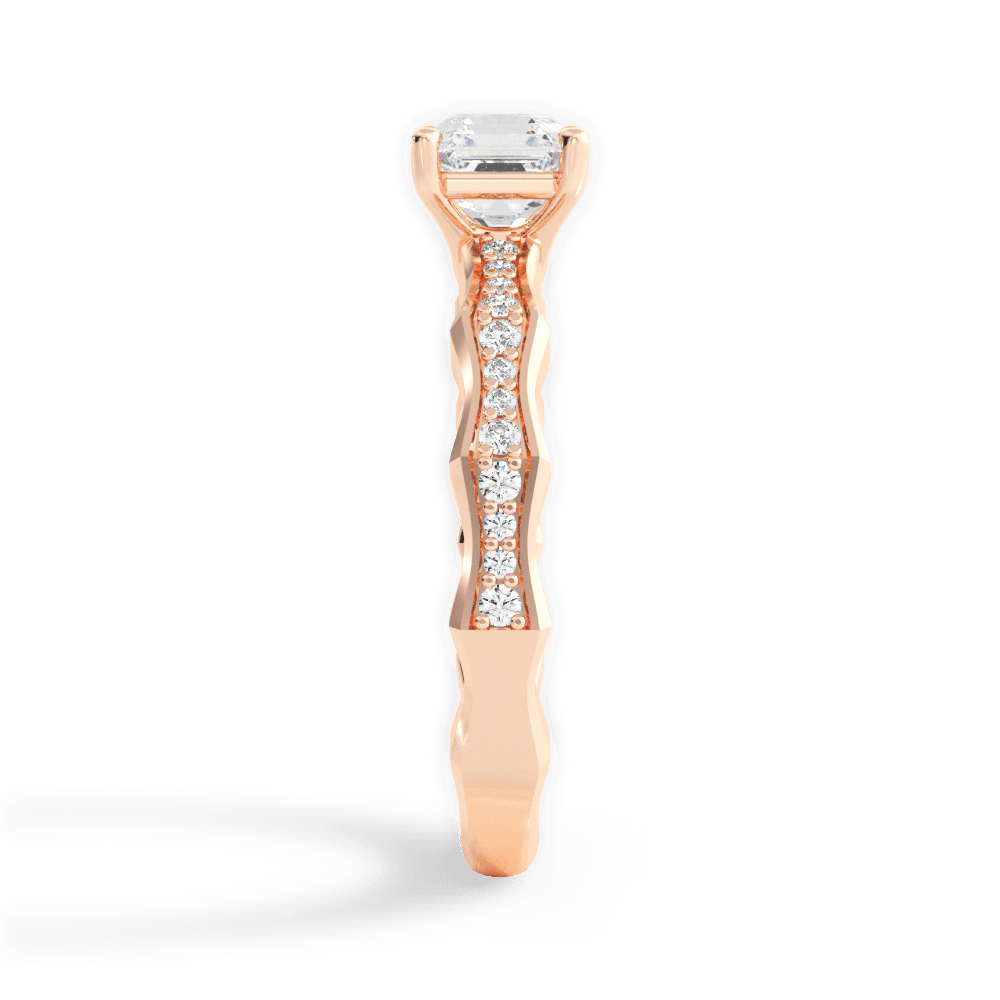 14kt Rose Gold/18kt Rose Gold/asscher/side