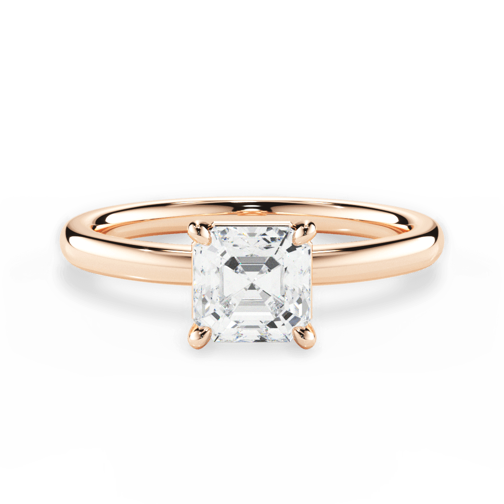 14kt Rose Gold/18kt Rose Gold/asscher/top