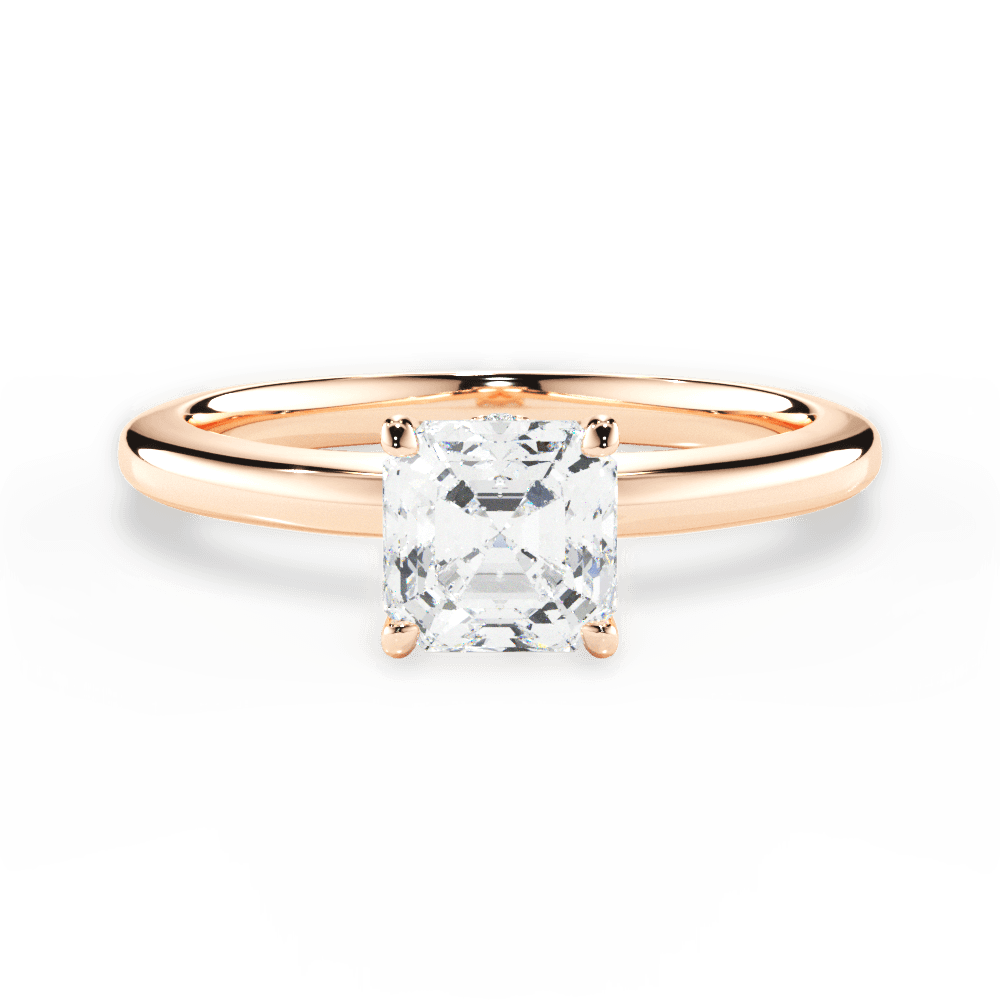 14kt Rose Gold/18kt Rose Gold/asscher/top