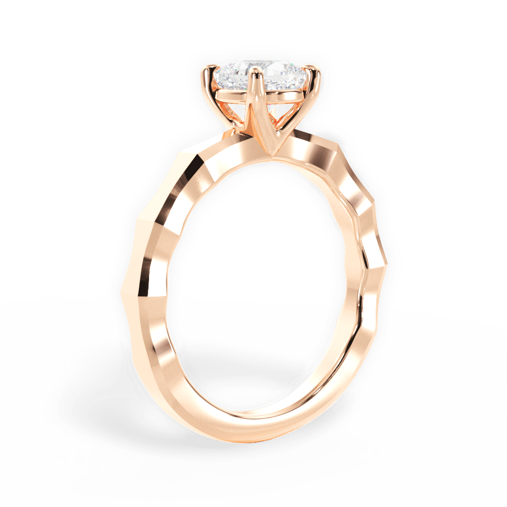 14kt Rose Gold/18kt Rose Gold/cushion/front