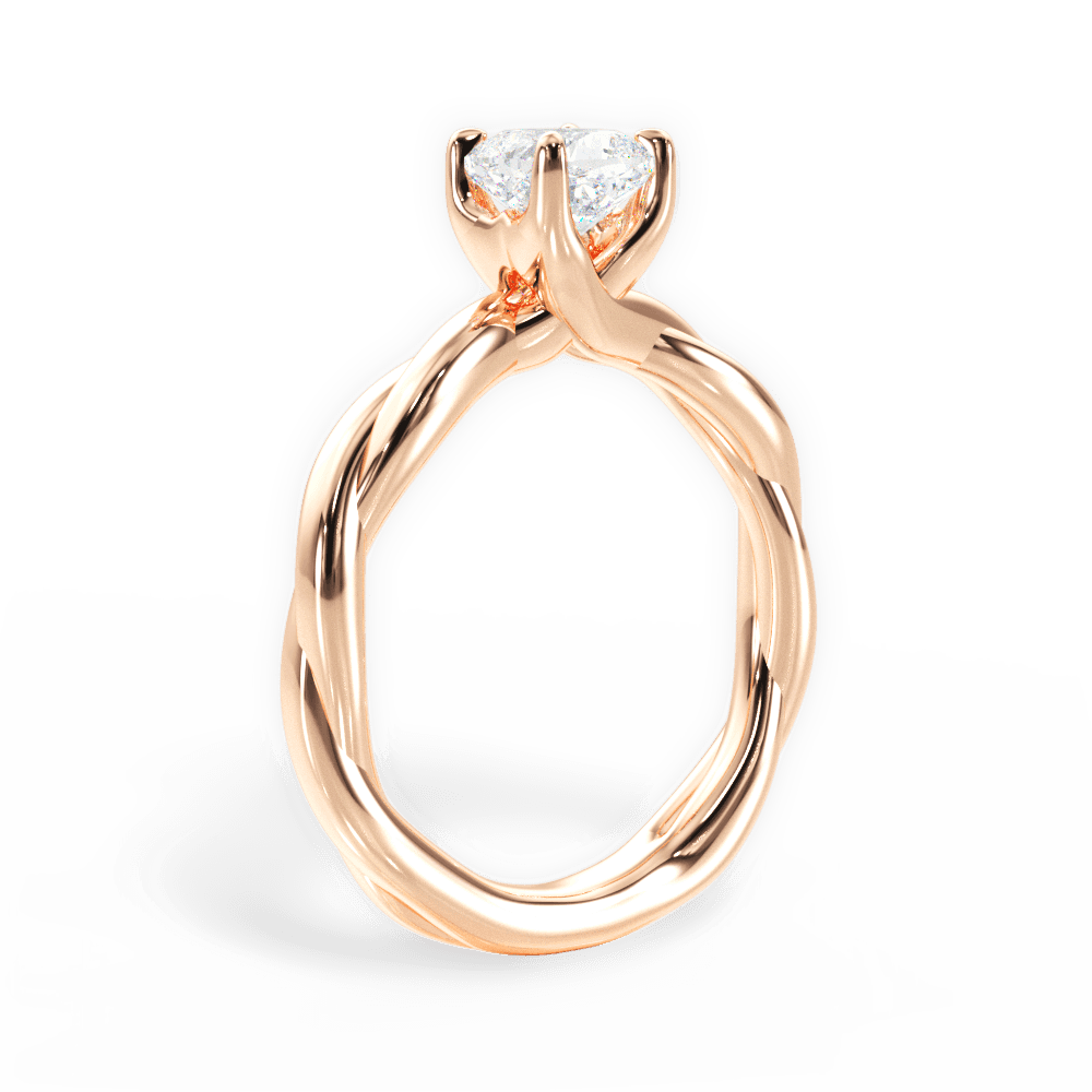 14kt Rose Gold/18kt Rose Gold/cushion/front