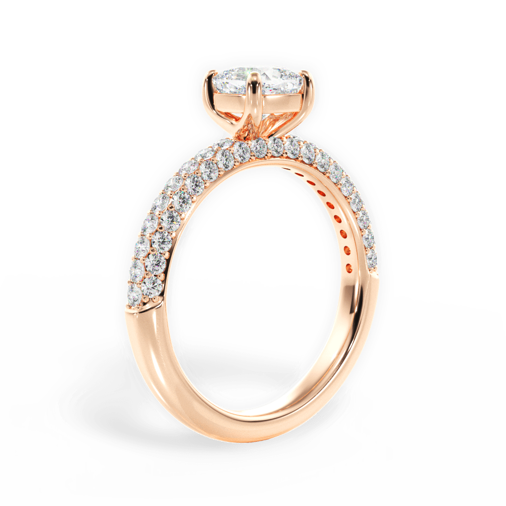 14kt Rose Gold/18kt Rose Gold/cushion/front