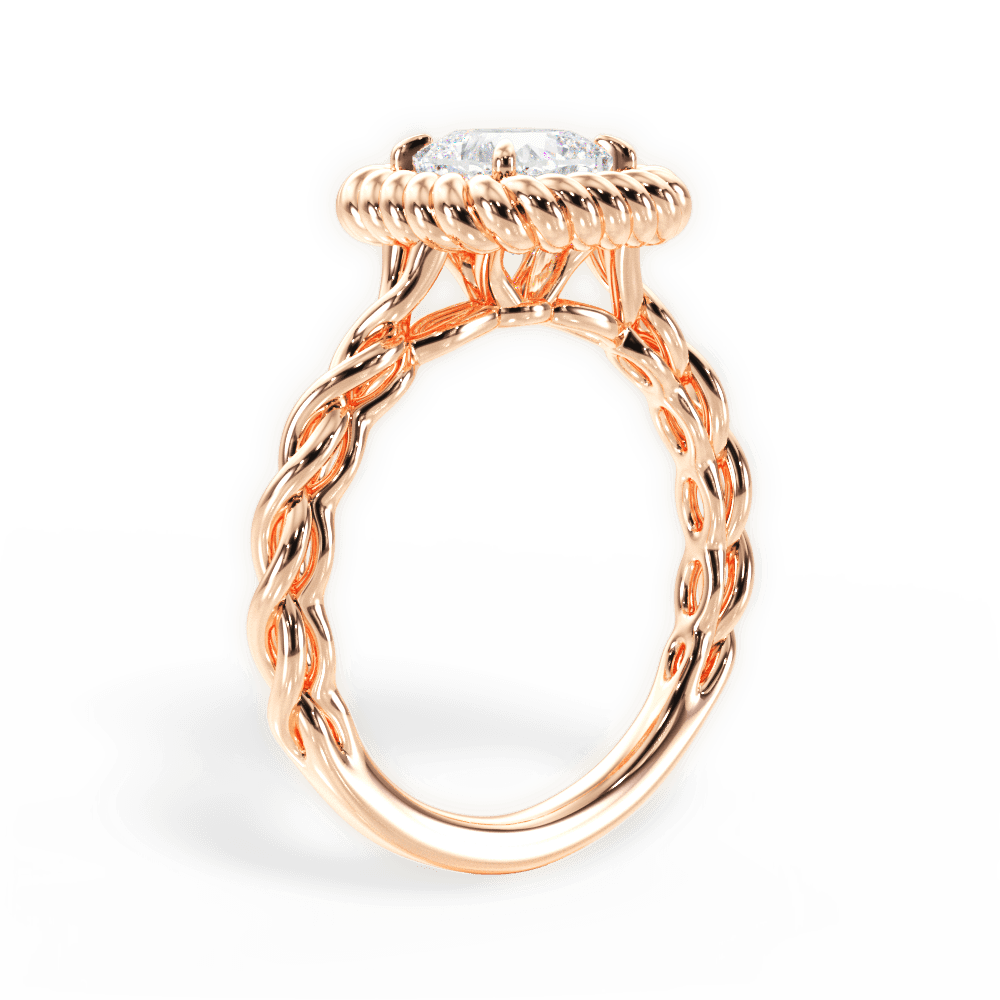 14kt Rose Gold/18kt Rose Gold/cushion/front