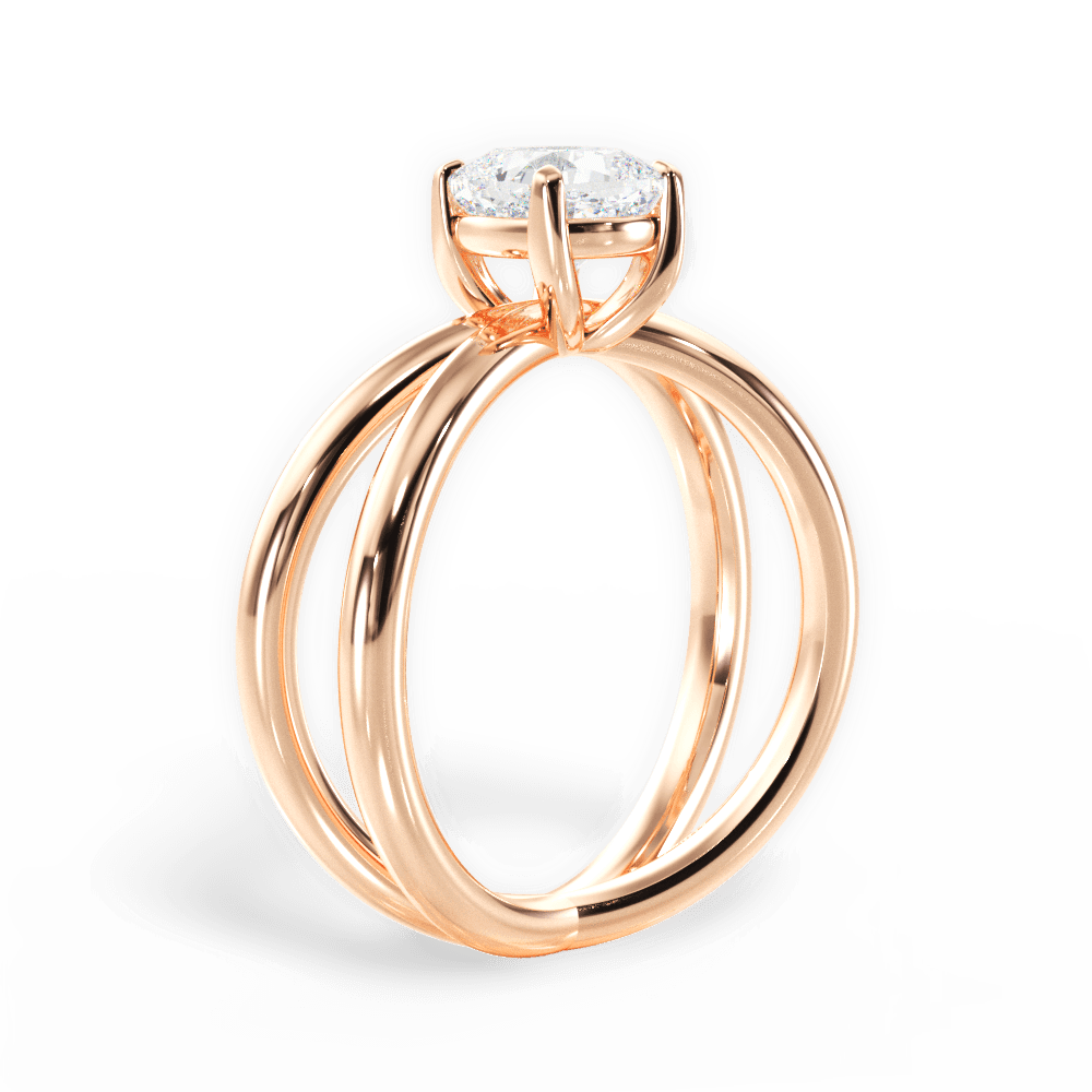 14kt Rose Gold/18kt Rose Gold/cushion/front