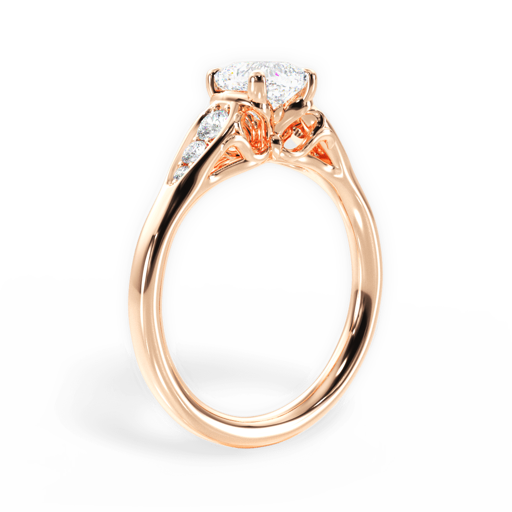 14kt Rose Gold/18kt Rose Gold/cushion/front