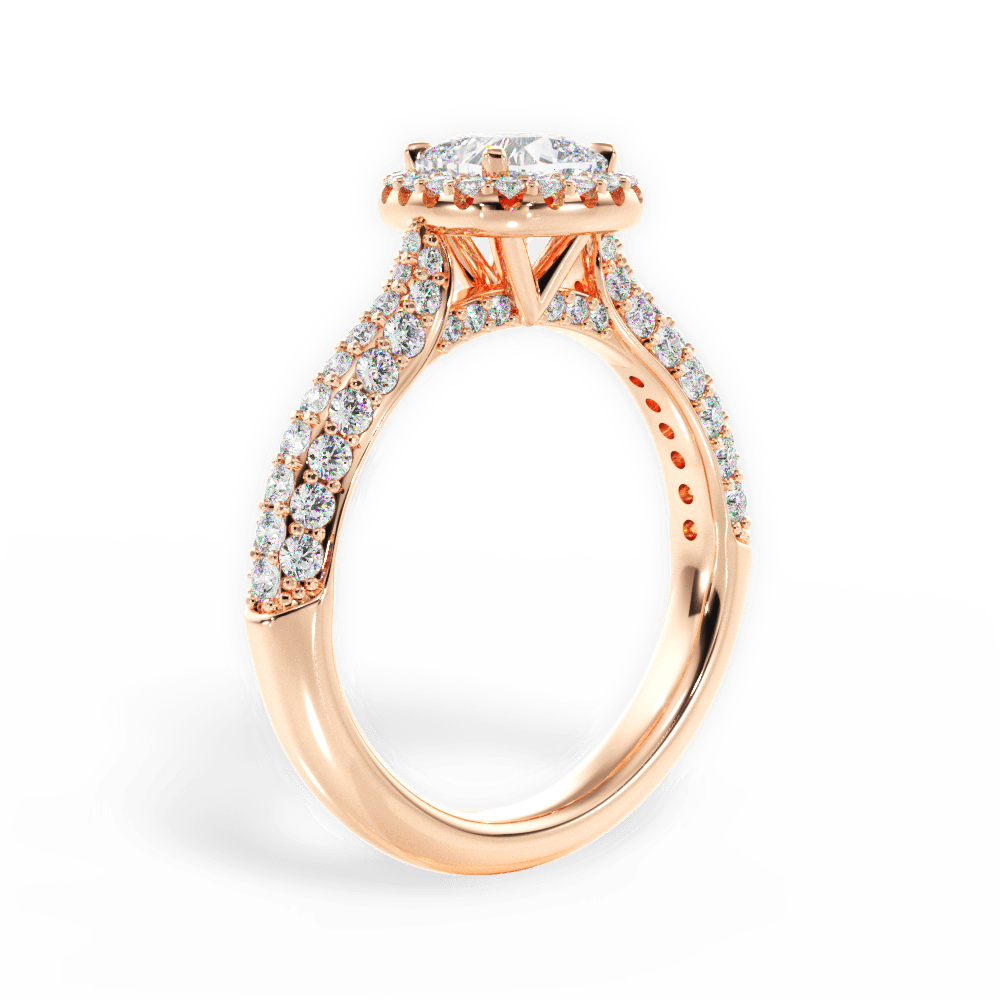 14kt Rose Gold/18kt Rose Gold/cushion/front