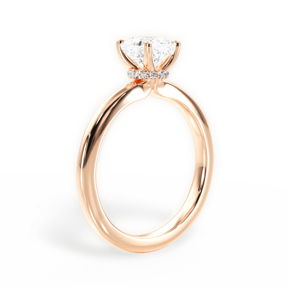 14kt Rose Gold/18kt Rose Gold/cushion/front