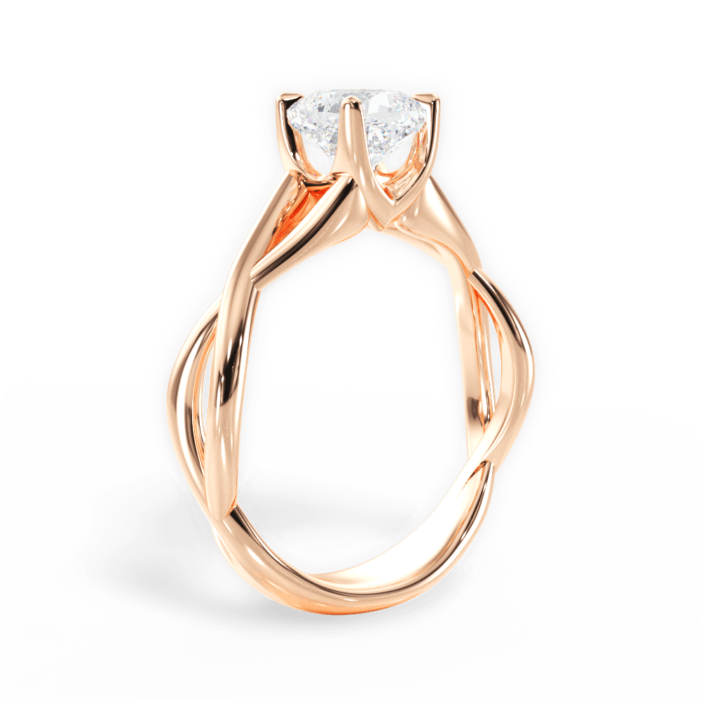 14kt Rose Gold/18kt Rose Gold/cushion/front