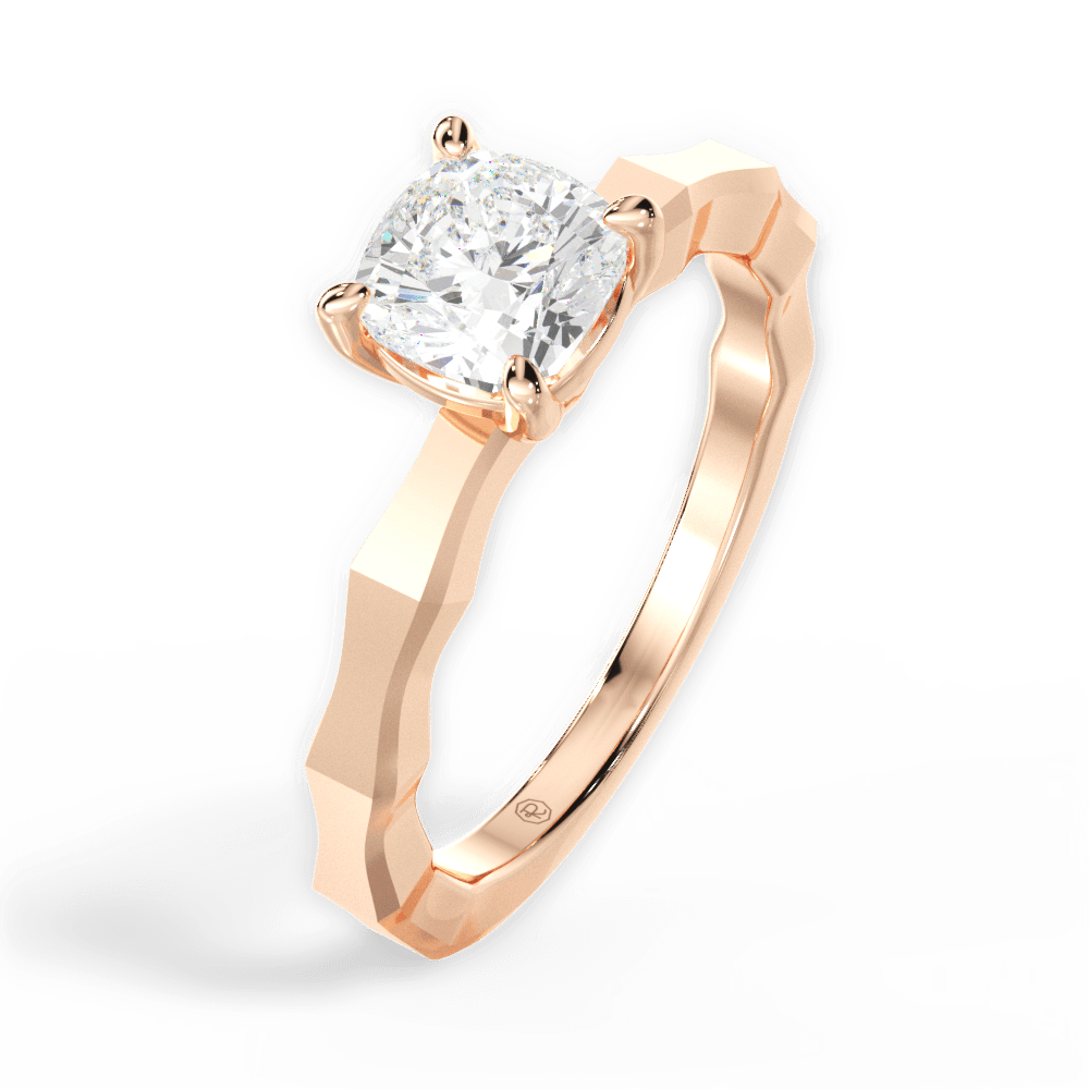 14kt Rose Gold/18kt Rose Gold/cushion/perspective