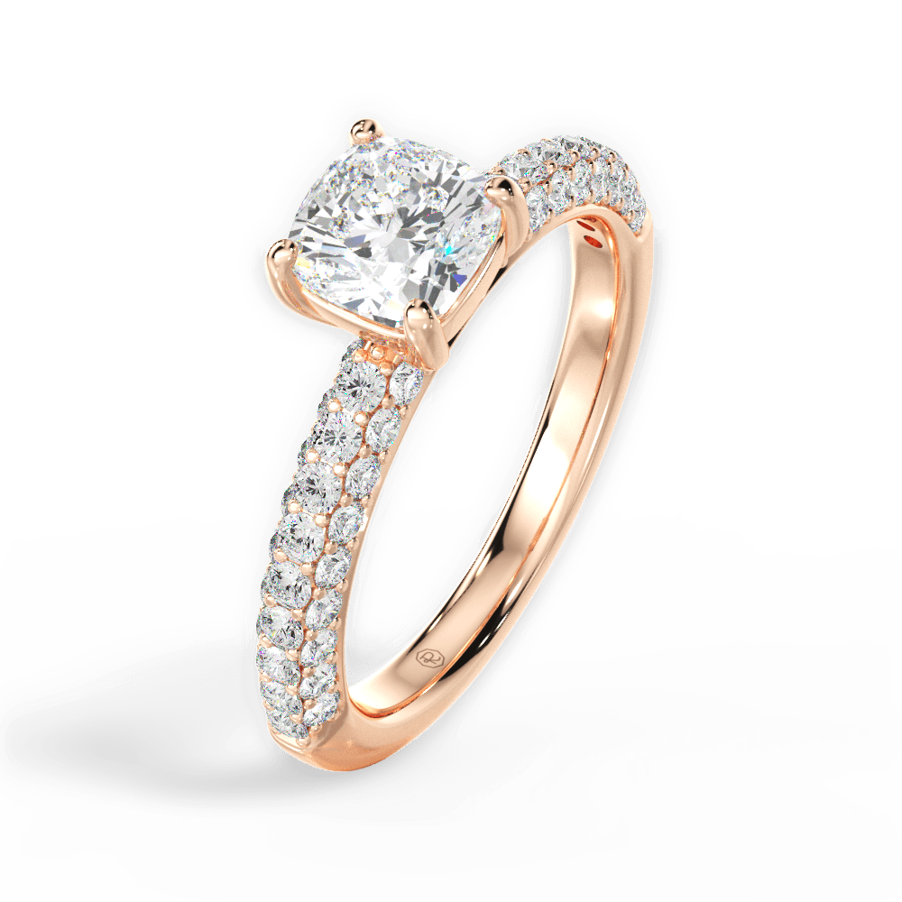14kt Rose Gold/18kt Rose Gold/cushion/perspective