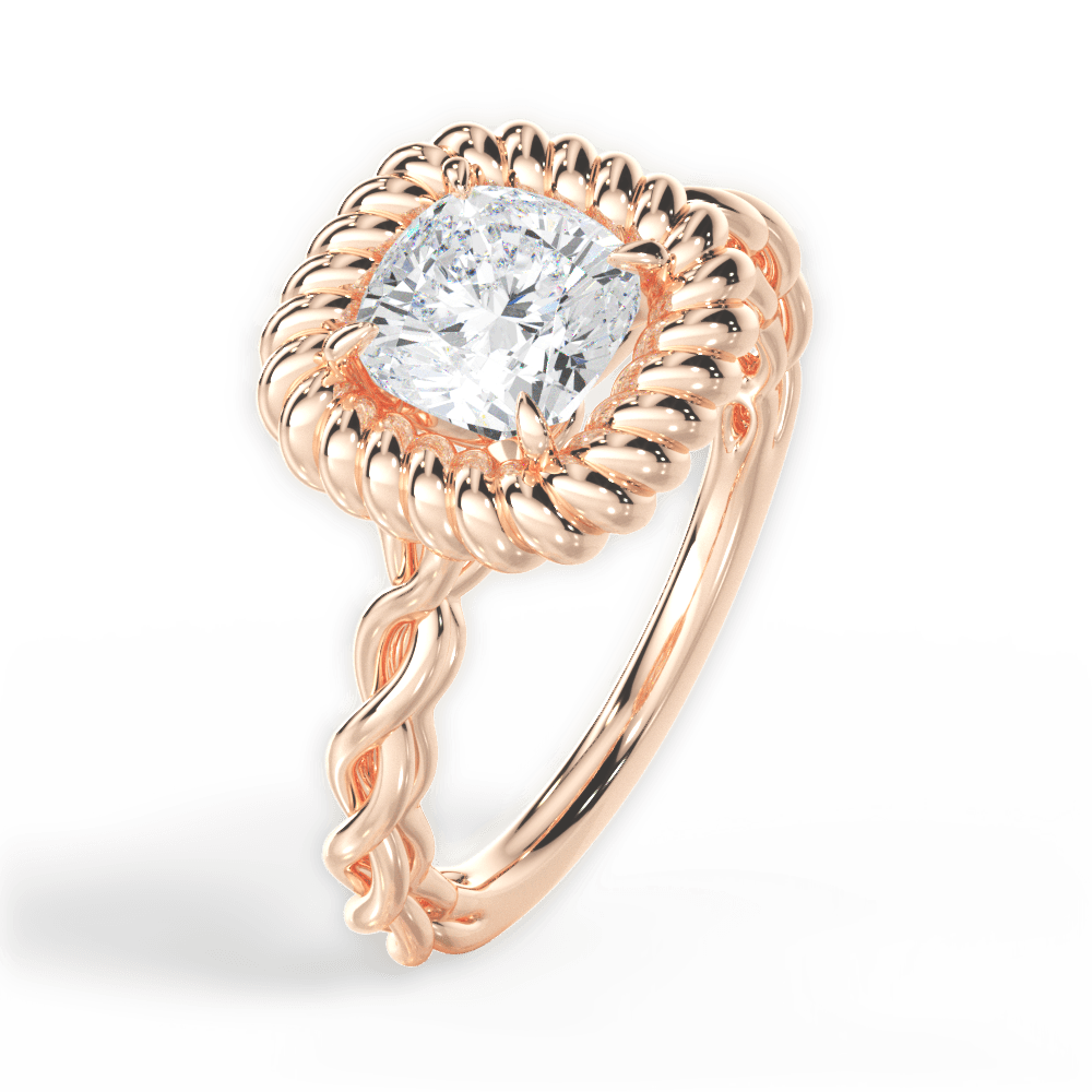 14kt Rose Gold/18kt Rose Gold/cushion/perspective