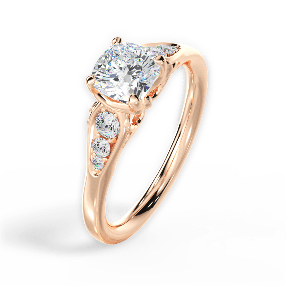 14kt Rose Gold/18kt Rose Gold/cushion/perspective