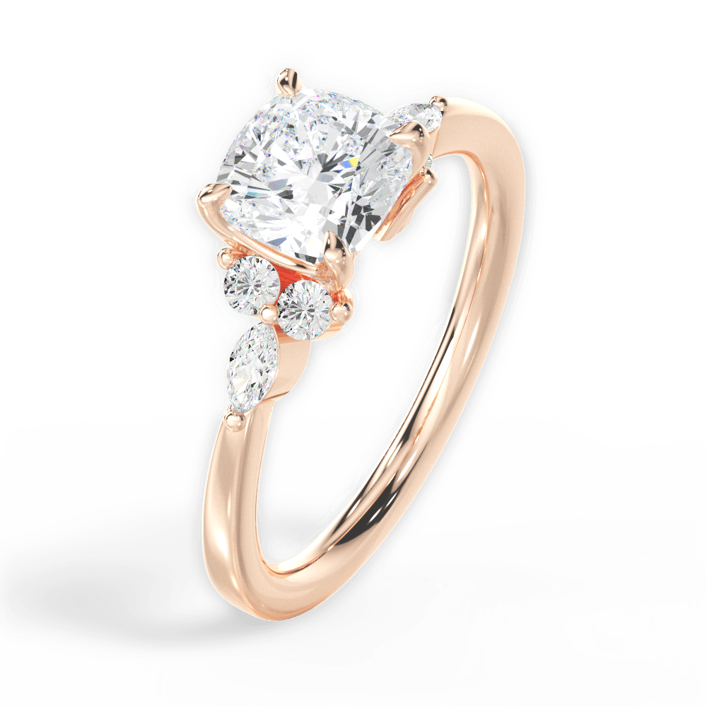 14kt Rose Gold/18kt Rose Gold/cushion/perspective