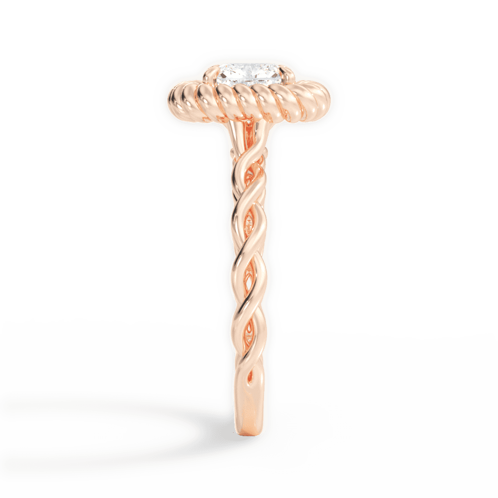 14kt Rose Gold/18kt Rose Gold/cushion/side